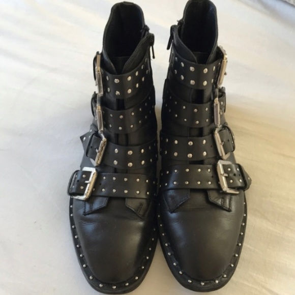 Topshop Shoes - Top shop buckle studded black ankle boots